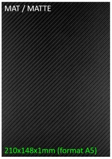 REAL 100% CARBON FIBER SHEET PLATE PANEL 3K TWILL A5 210x148x1-5mm GLOSS/MATTE
