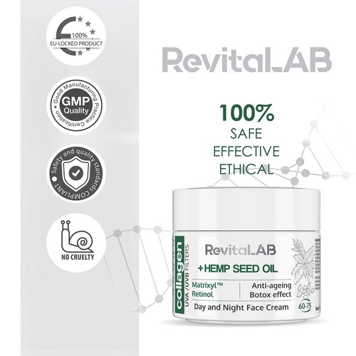 Crema Idratante Collagene Antietà Acido Ialuronico Olio di Canapa Filtro UVA/UVB - Foto 4 di 12