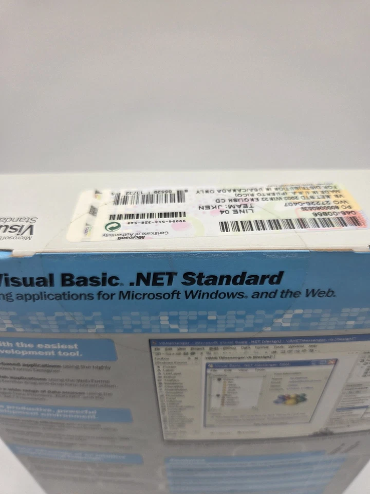 Software Microsoft Visual Basic .net versión estándar 2003 nuevo sellado Foto 3 de 4