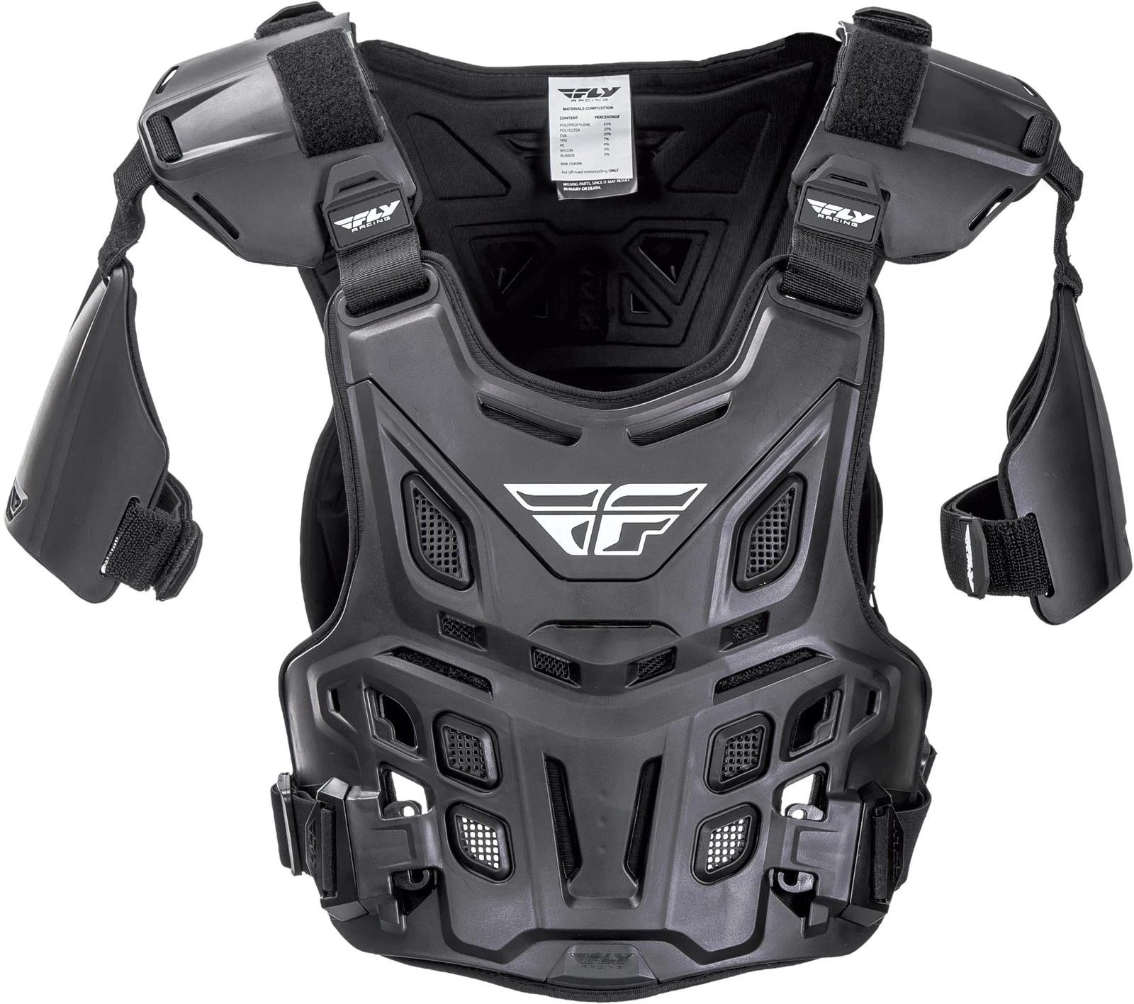 Fly Racing CE Revel Roost Guard MX Motorcross ATV Chest Protector Black