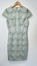 Reiss Liza Lace Dress Women’s Size 8 Mint Green Cap Sleeve Sheath Cocktail Midi
