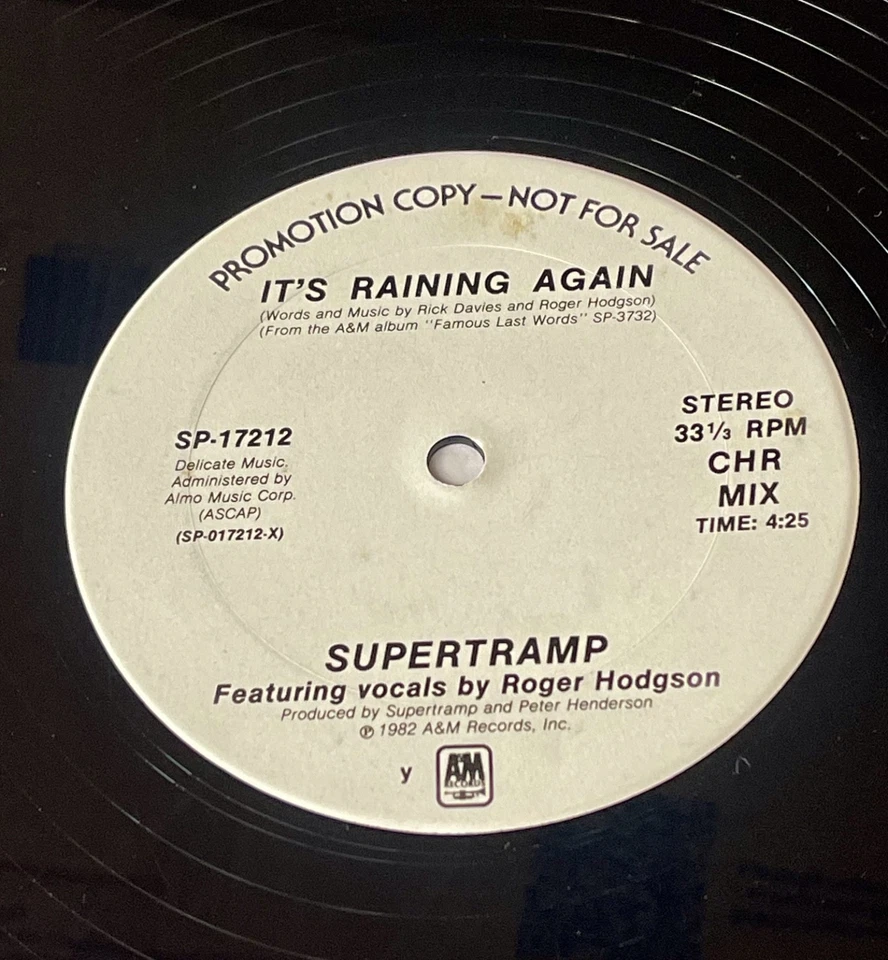 Supertramp – It's Raining Again - Maxi 12" 45rpm Promo - Image 2 of 4