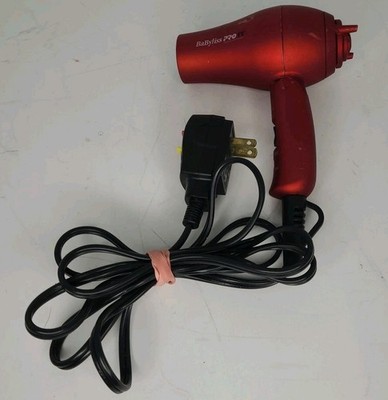 BaByliss PRO Travel Sz Tourmaline Titanium 1500 Hair Dryer Ionic 1000 Watts Red
