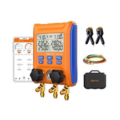 Elitech Wireless Digital Manifold Gauge Set Data Logging Refrigerant HVAC Gau...
