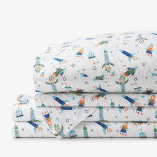 Company Kids Space Adventure Organic Cotton Percale Sheet Set White Multi Full