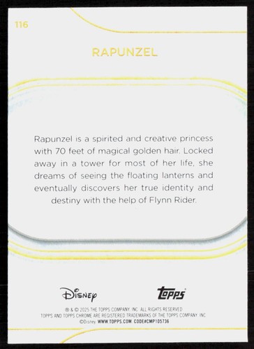 2025 Topps Chrome Disney Rapunzel #116 - Bild 2 von 2