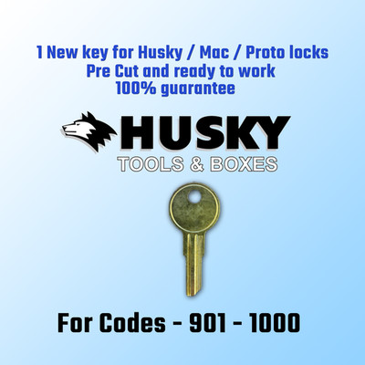901-1000. New replacement key for Husky , Mac, Proto Locks Pre Cut to your code.