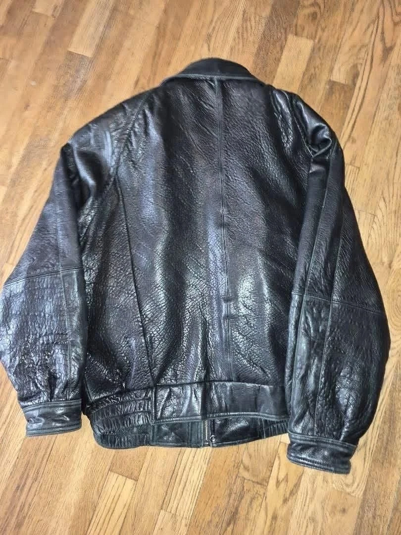 Pelle Studio Leather Bomber Jacket Size L Black Thinsulate - product detail image 2