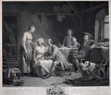 1784 Charles Bervic Engraving Marriage Proposal French Neoclassical Framed Art