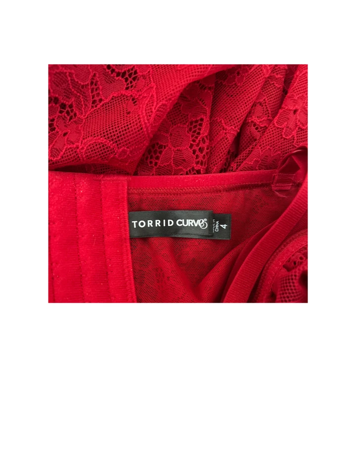 CAMISÓN BABYDOLL DE ENCAJE ROJO CURVAS TÓRRIDAS LENCERÍA Plus 4 3X 44 Busto con aros Foto 3 de 3