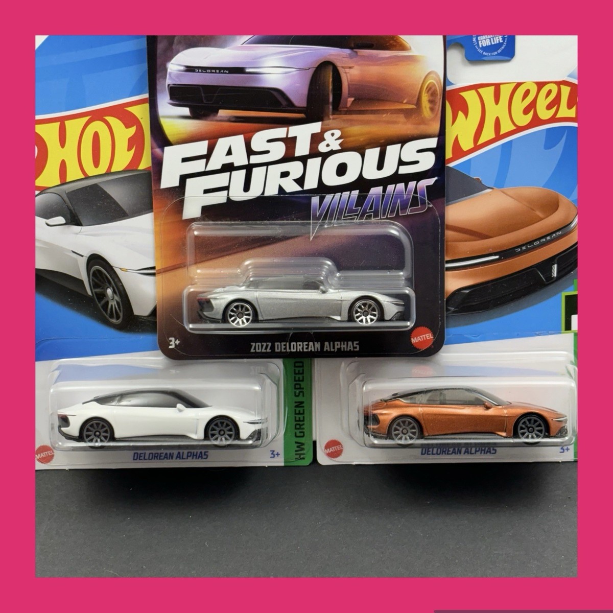 Hot Wheels 2022 DeLorean Alphas Fast & Furious with Mainlines