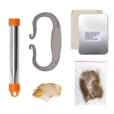 15000-Strike Survival Fire Starter Flint Stone Kit with Carbon Steel Striker