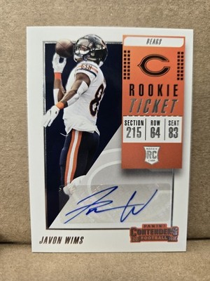 2018 Contenders Javon Wims Rookie Auto #218 Chicago Bears Georgia Bulldogs