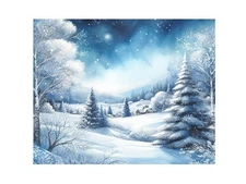 20x16 Winter Wonderland Christmas Canvas Wall Art Canvas Print