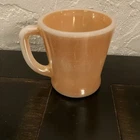 Fire King Anchor Hocking Peach Luster D Handle Coffee Cup Mug VNTG 1950s