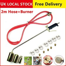 Long Arm Torch Burner Propane Butane Gas Blow Roofers Brazing Set 3 Burner +Hose