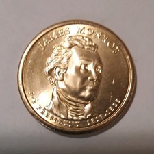 James Monroe Presidential $1 US Dollar Coin Uncirculated Uncertified