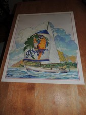 1986 Jimmy Buffet Corona Extra Parrot Poster Sailboat NEW NOS