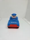 Vintage Fisher Price little people blue police car w/policewoman