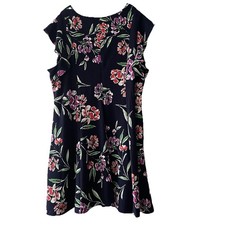 Jessica Howard Women Plus Size 22W Floral Flounce Sleeve Pockets Stretchy Dress