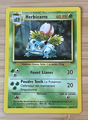 Carte Pokémon : Herbizarre 30/102 Edition 2 Set de Base Wizards Français - Photo 1/2