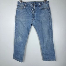 Levi's USA Made 90s Jeans 501 Mens 38x30 Button Fly Light Wash Denim USA