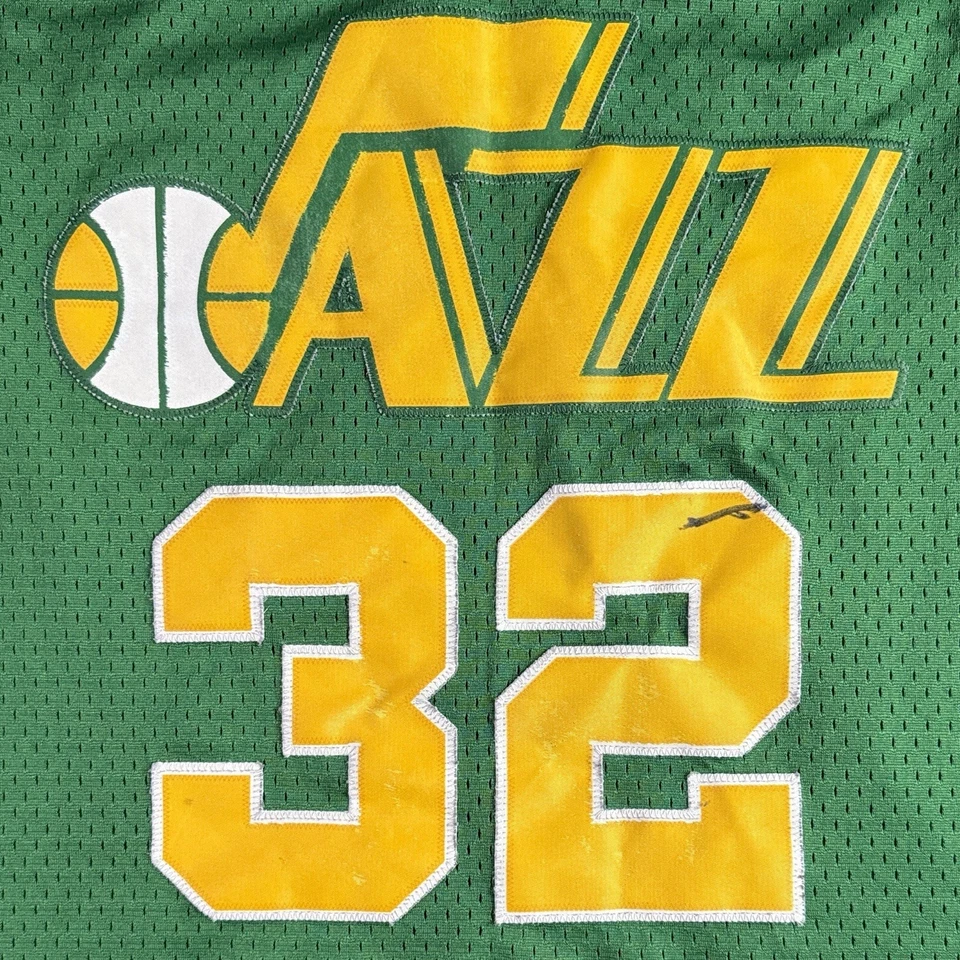 Camiseta de basquete masculina verde vintage Y2K Adidas Utah Jazz Karl Malone #32 G - Imagem 3 de 4