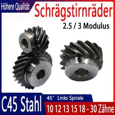 2.5 / 3Modul 45&deg; Links Spirale Schr&auml;gstirnr&auml;der Mit Schritt C45 Stahl Zahnr&auml;der