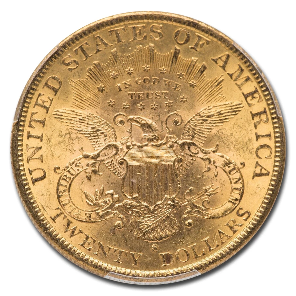 Águila doble Liberty Gold 1895-S $20 MS-62 PCGS Foto 3 de 3