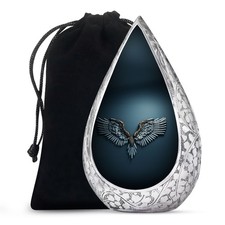 Wings Blue Aura Memorial Urns for Human Ashes Adult Men 10 Inch