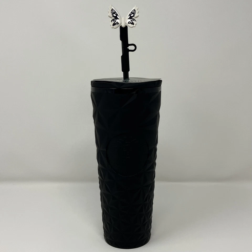 2025 星巴克万圣节黑色蝴蝶 Prizm 夜光 24 盎司不倒翁 全新 — 第 2/4 张图片