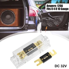 1 Set Car Audio 0 4 8 Gauge Inline ANL Fuse Holder Clear with 2pcs 120A Fuse