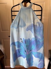 SHEIN Clasi Floral Print Neck-Tied Loose Short Dress XLarge