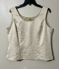 Womens NWT Evening Kasper Sleeveless Champagne Top Blouse Shirt 16