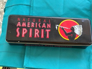 AMERICAN SPIRTS VINTAGE CIGARETTE TIN 11.5 X 4 X 2.2 NO RESERVE BEST ON LINE