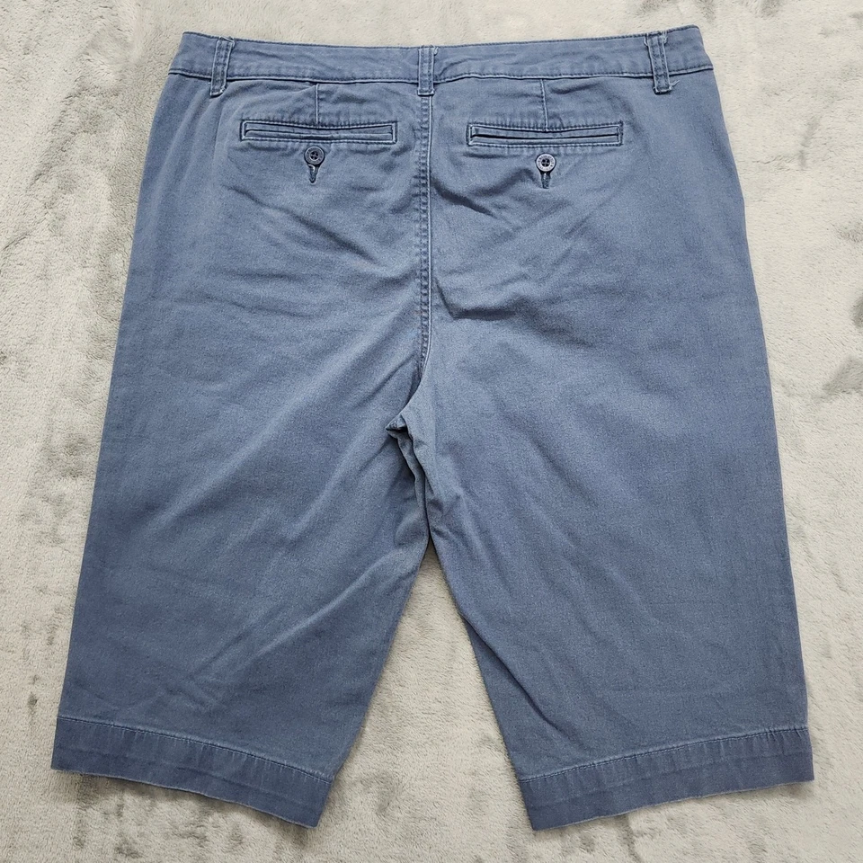 Style&Co Shorts Womens 12 Blue Mid Rise Slim Leg Bermuda Chino Preppy Casual - Image 2 of 4