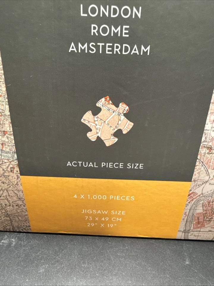 European City Map Jigsaws Puzzles 4 In 1 - Paris London Rome Amsterdam New - Image 2 of 4