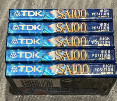 5 Stück Neu new Cassette Tape Kassette TDK SA 100 Chrome Type II High Position