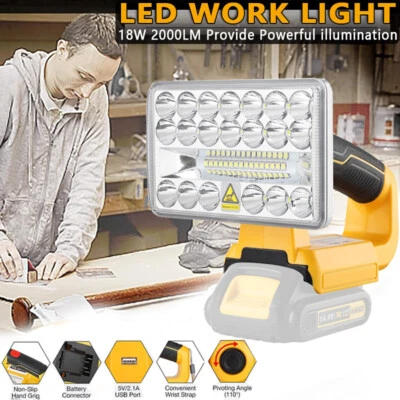 JHJQZCYG Flashlight for Dewalt 20V Max Li-ion Battery 18W 2000LM Spotlight LED Work Light
