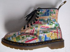  3 DR. MARTENS MULTICOLOR WATERCOLOR STROKES BOOTS 6UK VINTAGE MADE IN ENGLAND