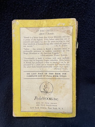 Bambi Taschenbuch #10 Taschenbuch von 1940 von Felix Salten - vollständig - Bild 6 von 6