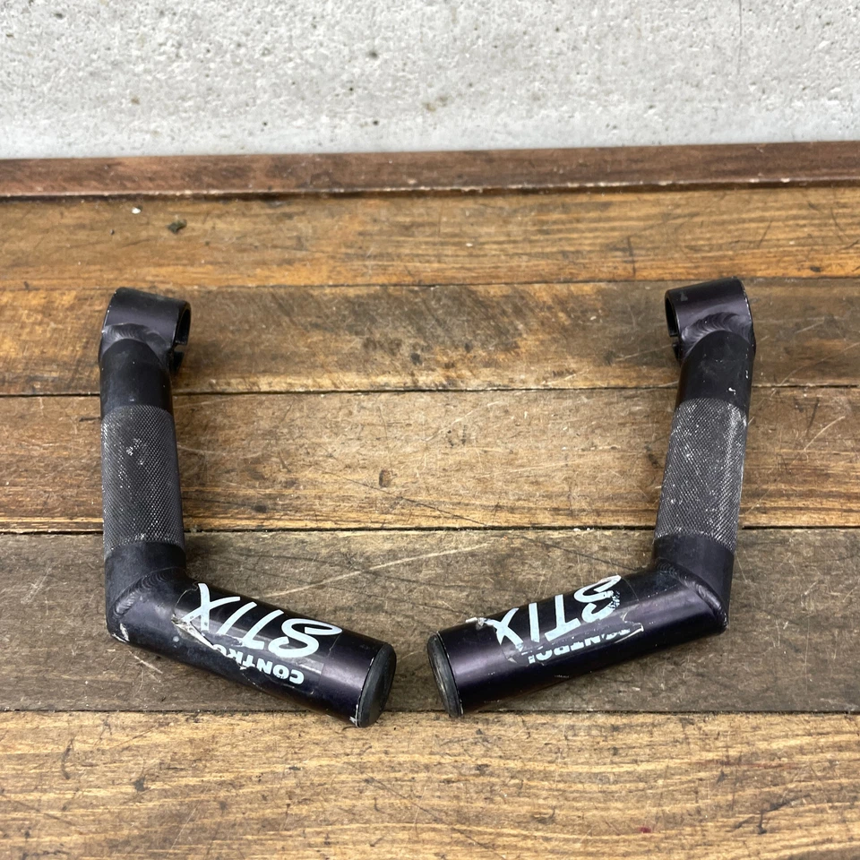 Vintage Control Tech Control Stix Bar Ends MTB Black Anodized  90s Extension A3 - Image 2 of 4
