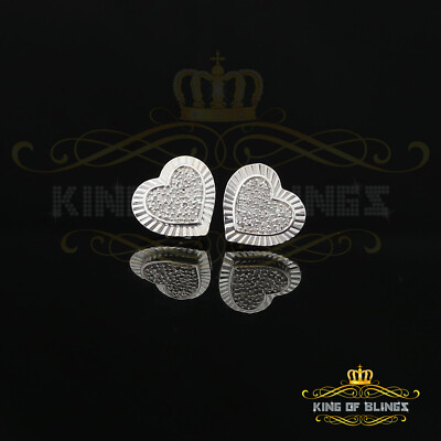 Aretes Para Hombre Herz 925 Weiß Silber 0,33ct Diamant Damen / Herren Ohrringe
