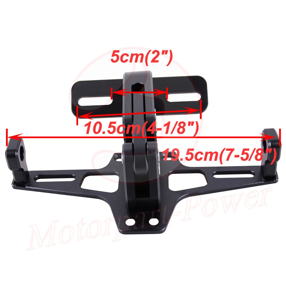 Motorcycle LED Black License Plate Holder Tail Light Bracket Fender Eliminator - Image 4 of 4