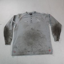 Ariat FR Henley Shirt Mens Large Gray Workwear Flame Resistant CAT2 2112 FR Tee