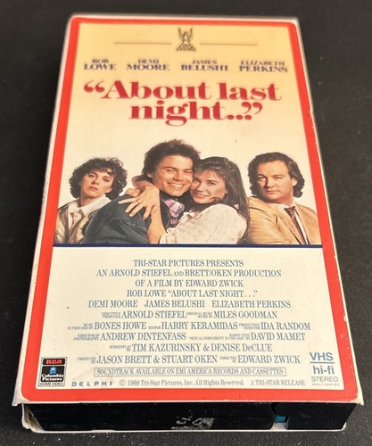 About Last Night VHS Rob Lowe Demi Moore James Belushi Elizabeth Perkins (1986) - Picture 7 of 9