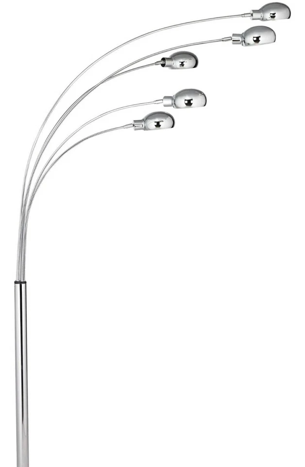 Lámpara de Pie Iluminación de Salón Ajustable 5 Brazos Arco Lámpara de Pie 84 Plateada Foto 2 de 4