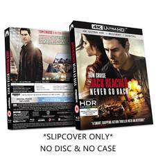 Jack Reacher Never Go Ba Bluray 4k Ultra Slip Cover Only Custom Handmade NO DISC