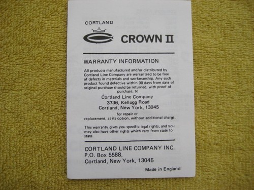 Vintage Cortland Crown II fly fishing reel, 60 small w/ box & manual new - Picture 9 of 13