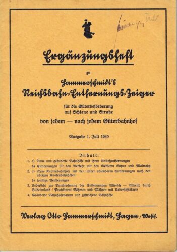Señal de distancia Hammerschmidt Reichsbahn ferrocarril cuaderno complementario 1940 - Imagen 1 de 3